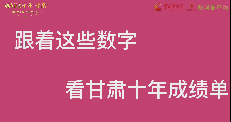 【快閃】前方高能！十年成績(jī)單 跟著這些數(shù)字看甘肅