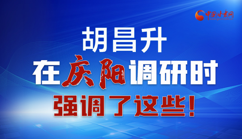 圖解|胡昌升在慶陽調(diào)研時強調(diào)了這些！