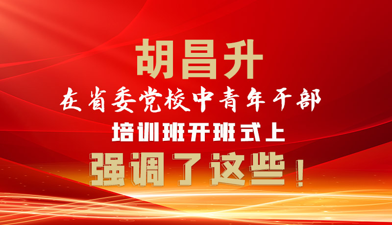 圖解|胡昌升在省委黨校中青年干部培訓(xùn)班開班式上強(qiáng)調(diào)了這些！