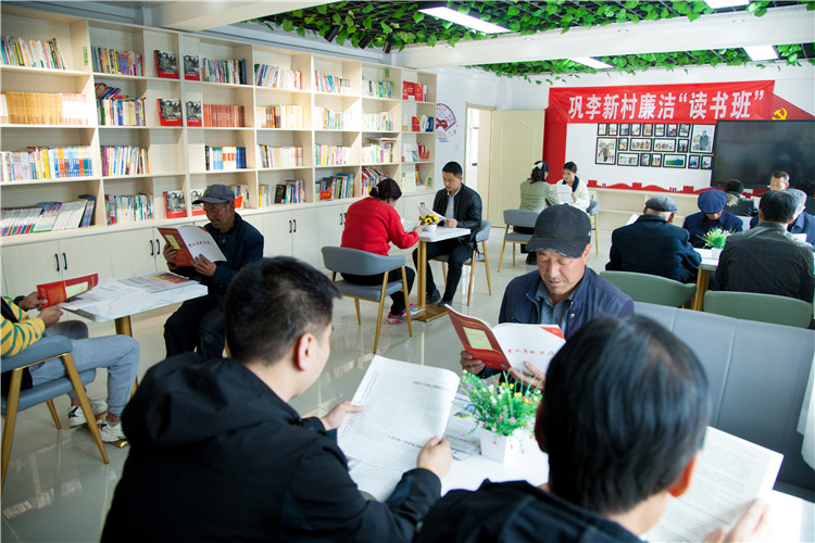 隴南市禮縣開展廉潔書籍進農家書屋活動，圖為羅壩鎮(zhèn)鞏李新村舉辦的“廉潔讀書班”。.jpg
