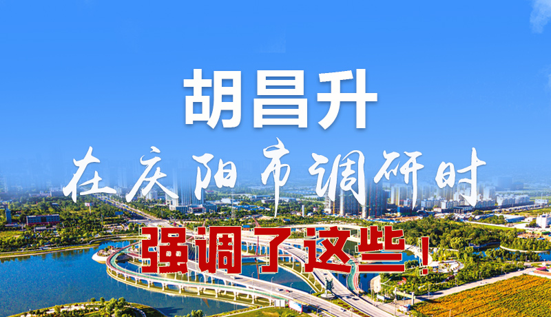 圖解|胡昌升在慶陽市調(diào)研時強(qiáng)調(diào)了這些！