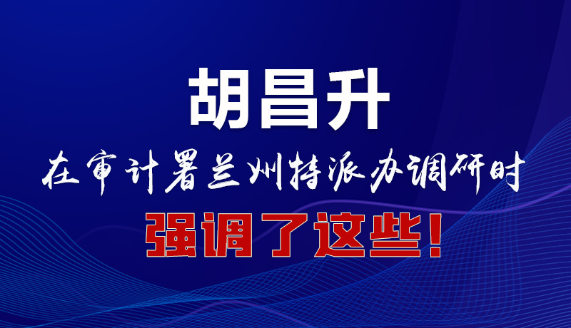 圖解|胡昌升在審計署蘭州特派辦調(diào)研時強調(diào)了這些！