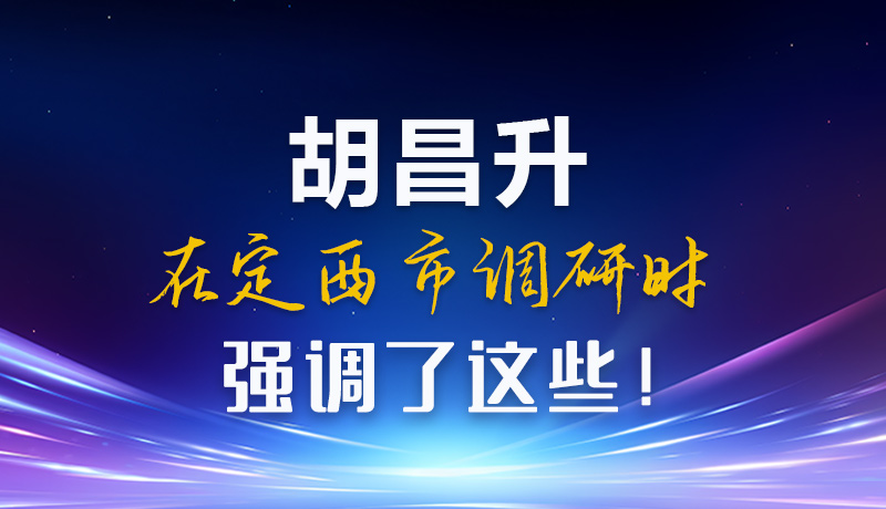 【甘快看】圖解|胡昌升在定西市調研時強調了這些！