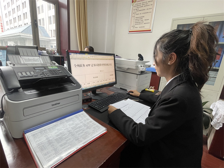 甘南州紀委監(jiān)委工作人員排查登記政務APP、工作群、小程序、公眾號的數量.jpg