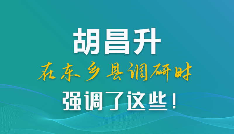圖解|胡昌升在東鄉(xiāng)縣調研時強調了這些！