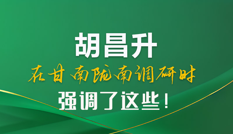 圖解|胡昌升在甘南隴南調(diào)研時強調(diào)了這些！